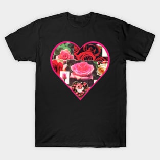 Roses Heart Shaped Collage T-Shirt
